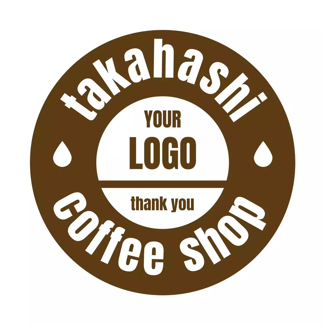 茶色 シンプル カフェ ロゴ テキスト