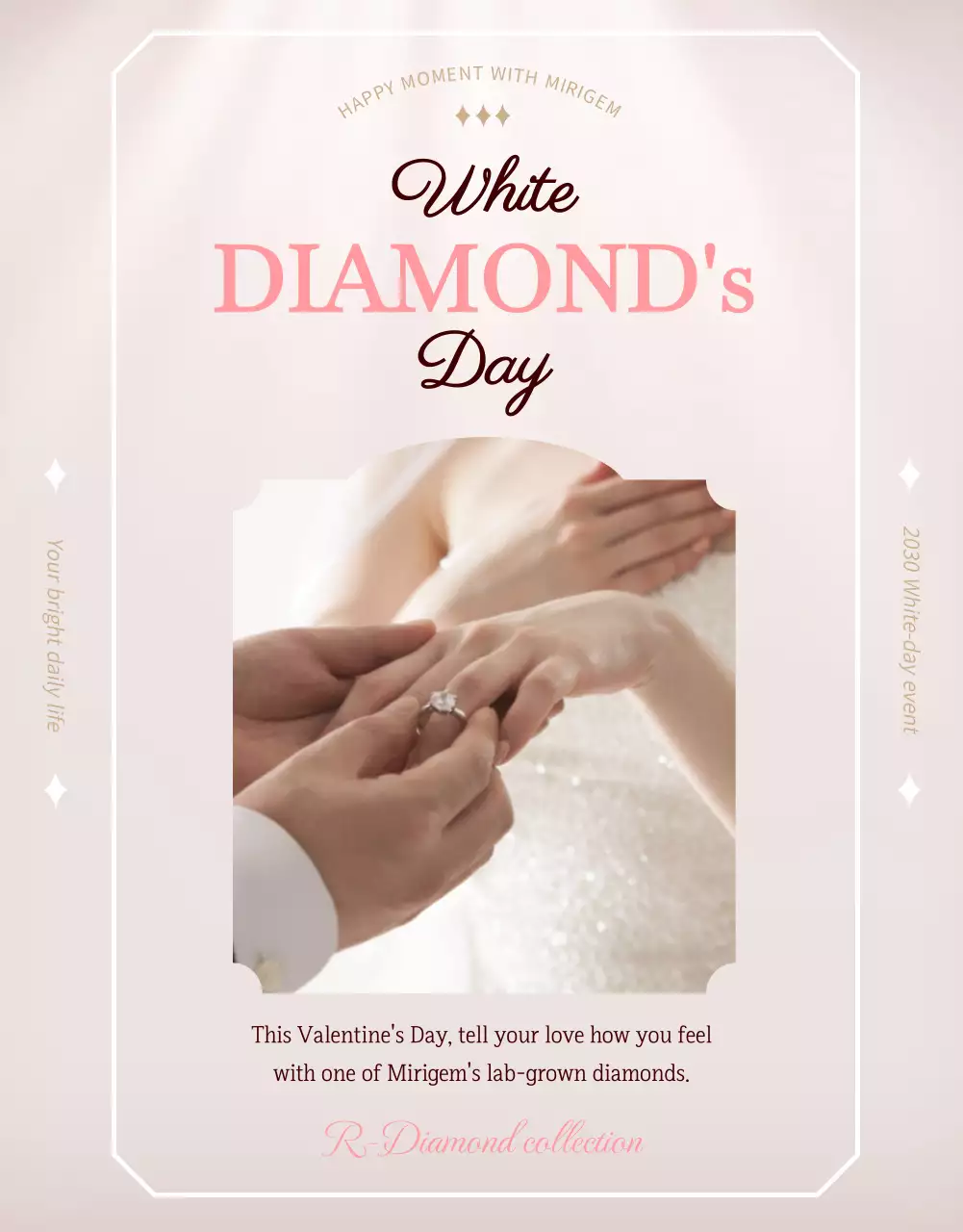 White Day Diamond Ring Gift Promotion