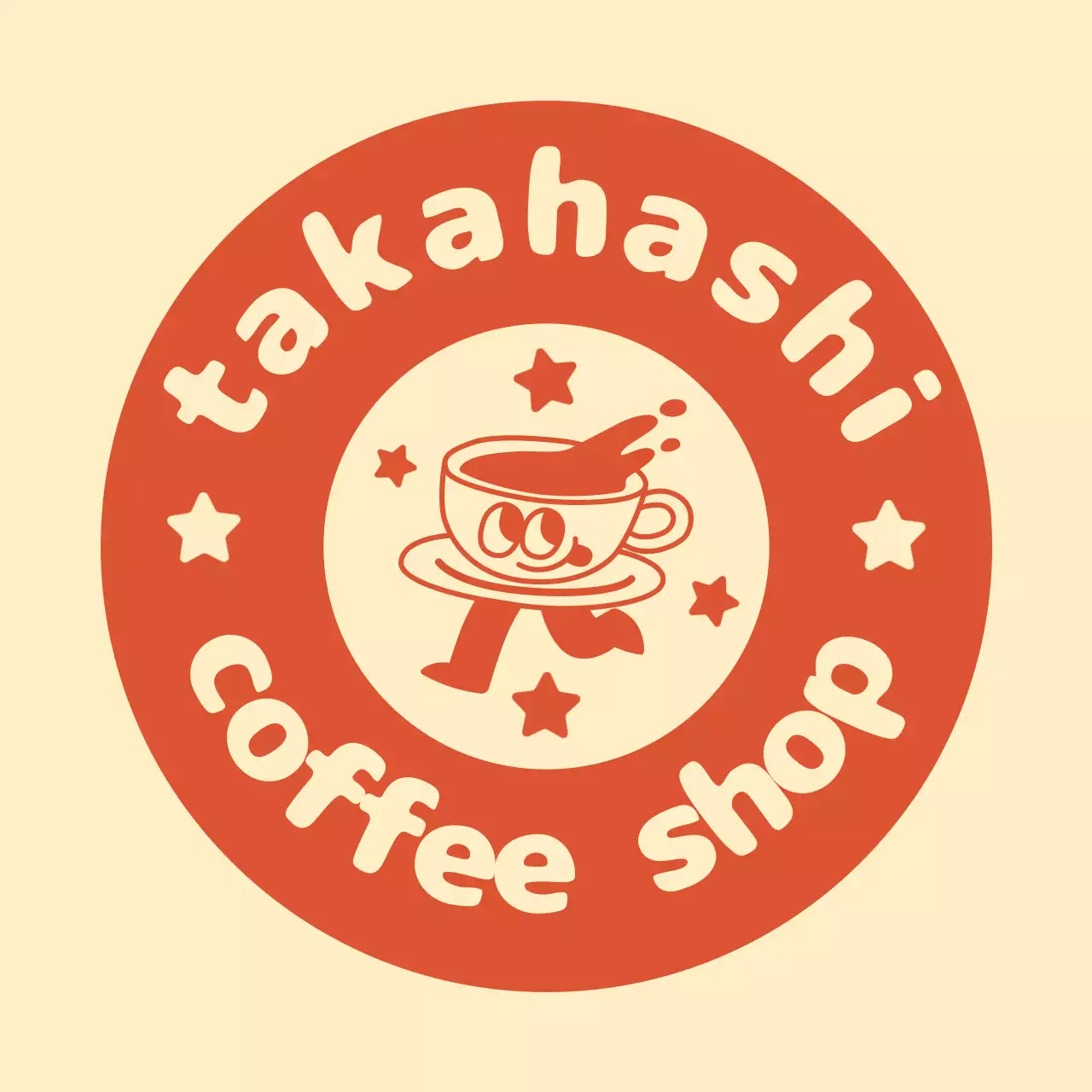 赤 かわいい カフェ ロゴ キャラクター