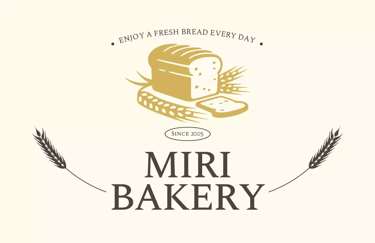 ベージュ クラシック ベーカリー ロゴ