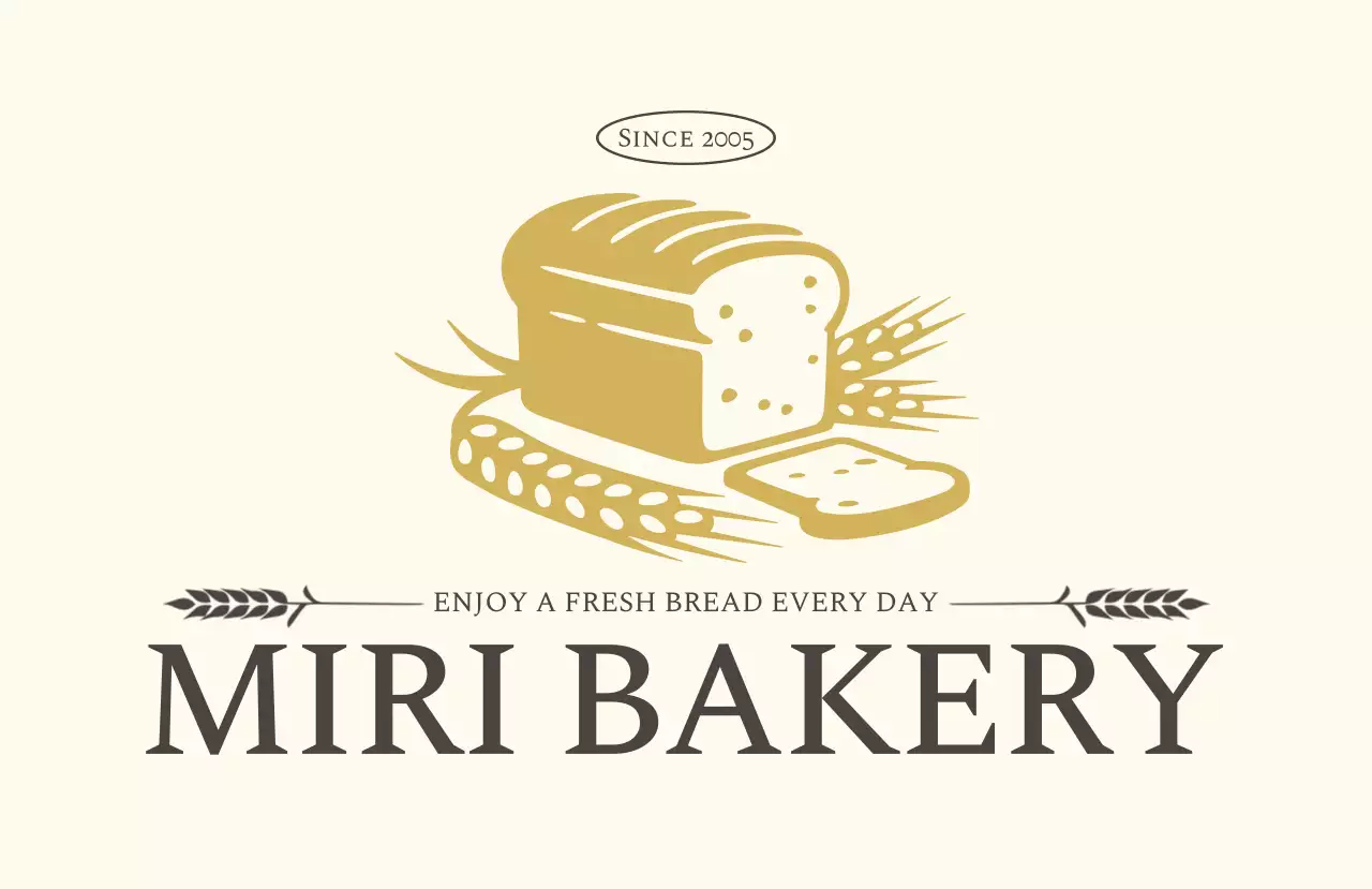 ベージュ クラシック ベーカリー ロゴ