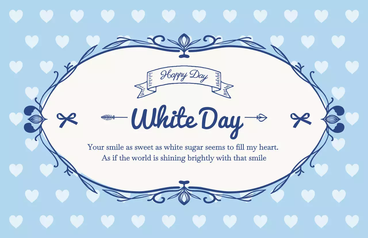 水色 ビンテージ ホワイトデー ステッカー