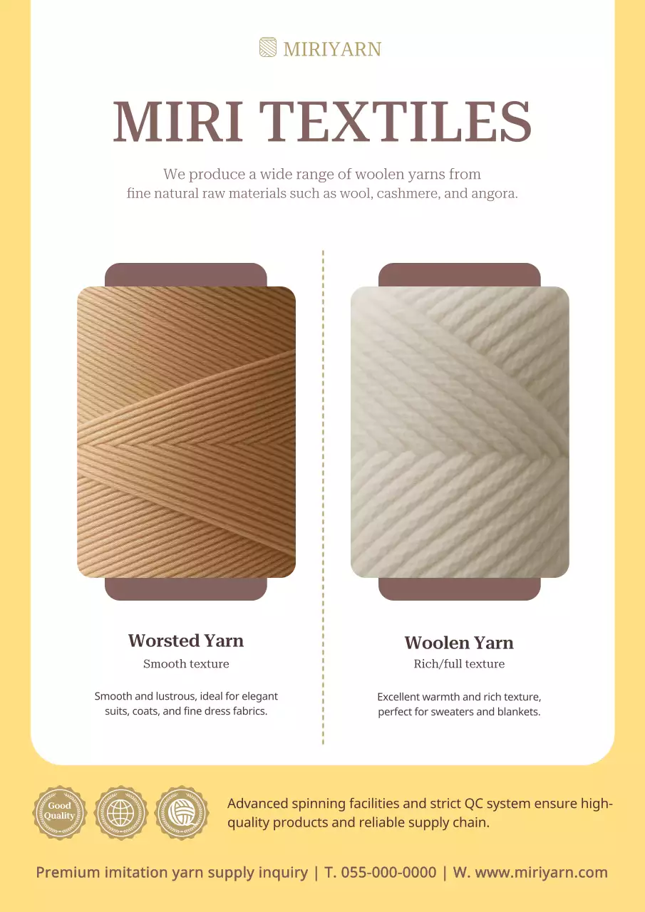 beige elegant yarn advertisement