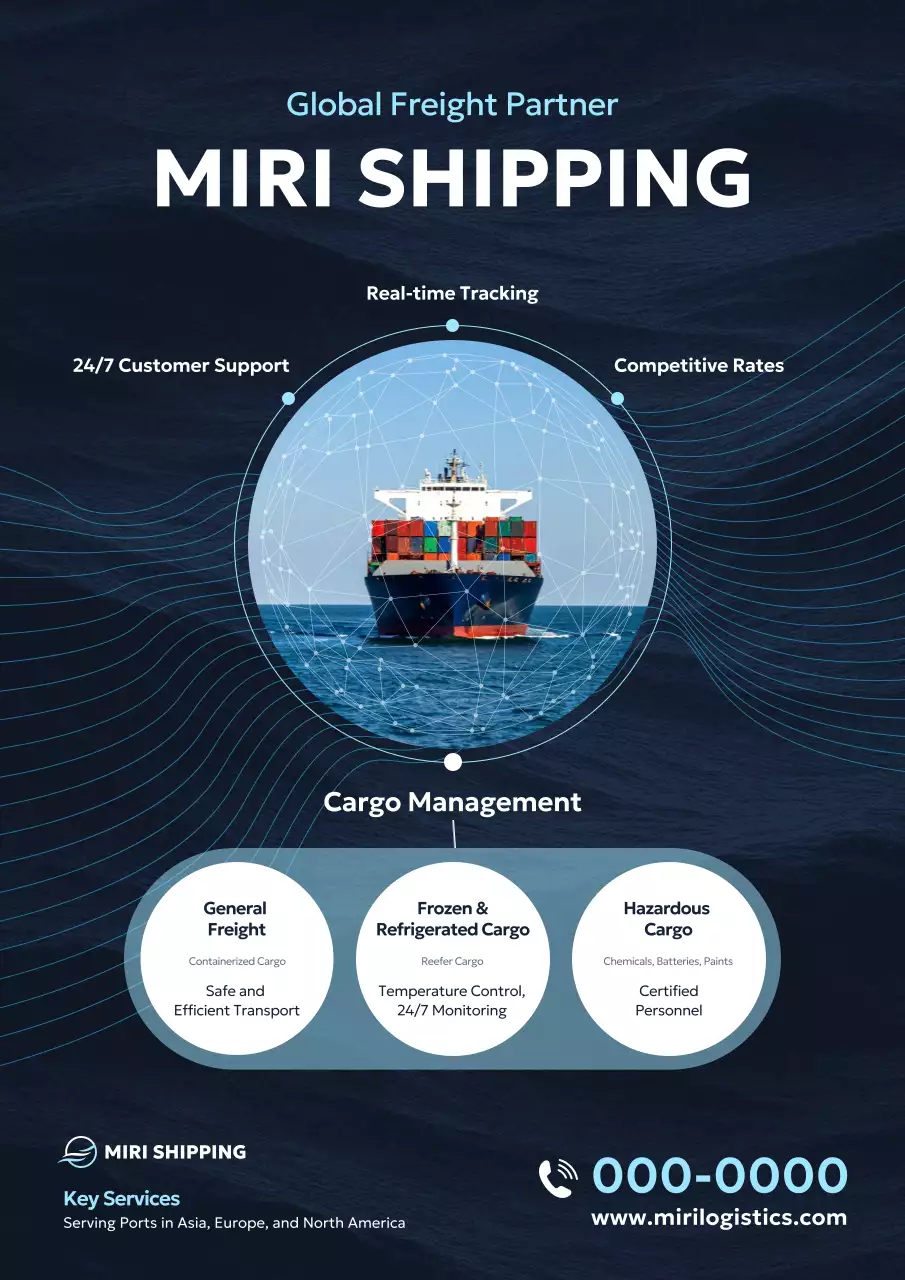 blue modern shipping promotion