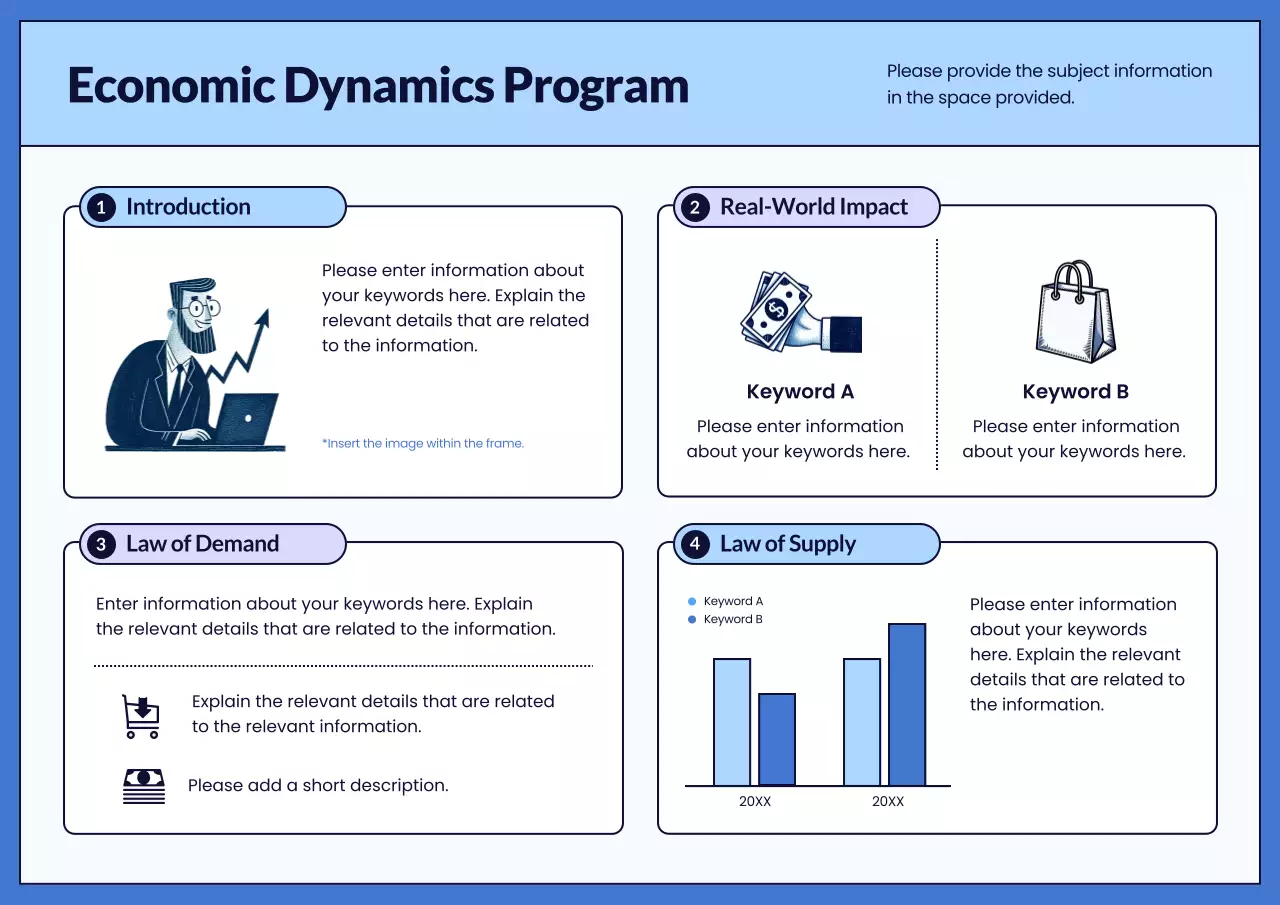 Blue Modern Economics Guide Poster
