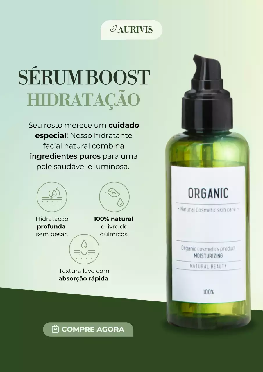 Cartaz promocional de cuidados com a pele modernos e verdes