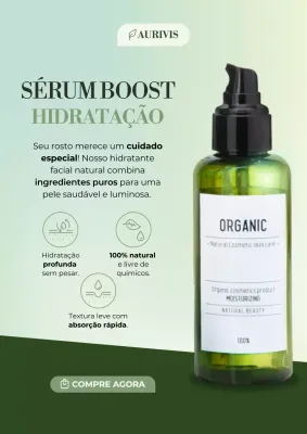 Cartaz promocional de cuidados com a pele modernos e verdes