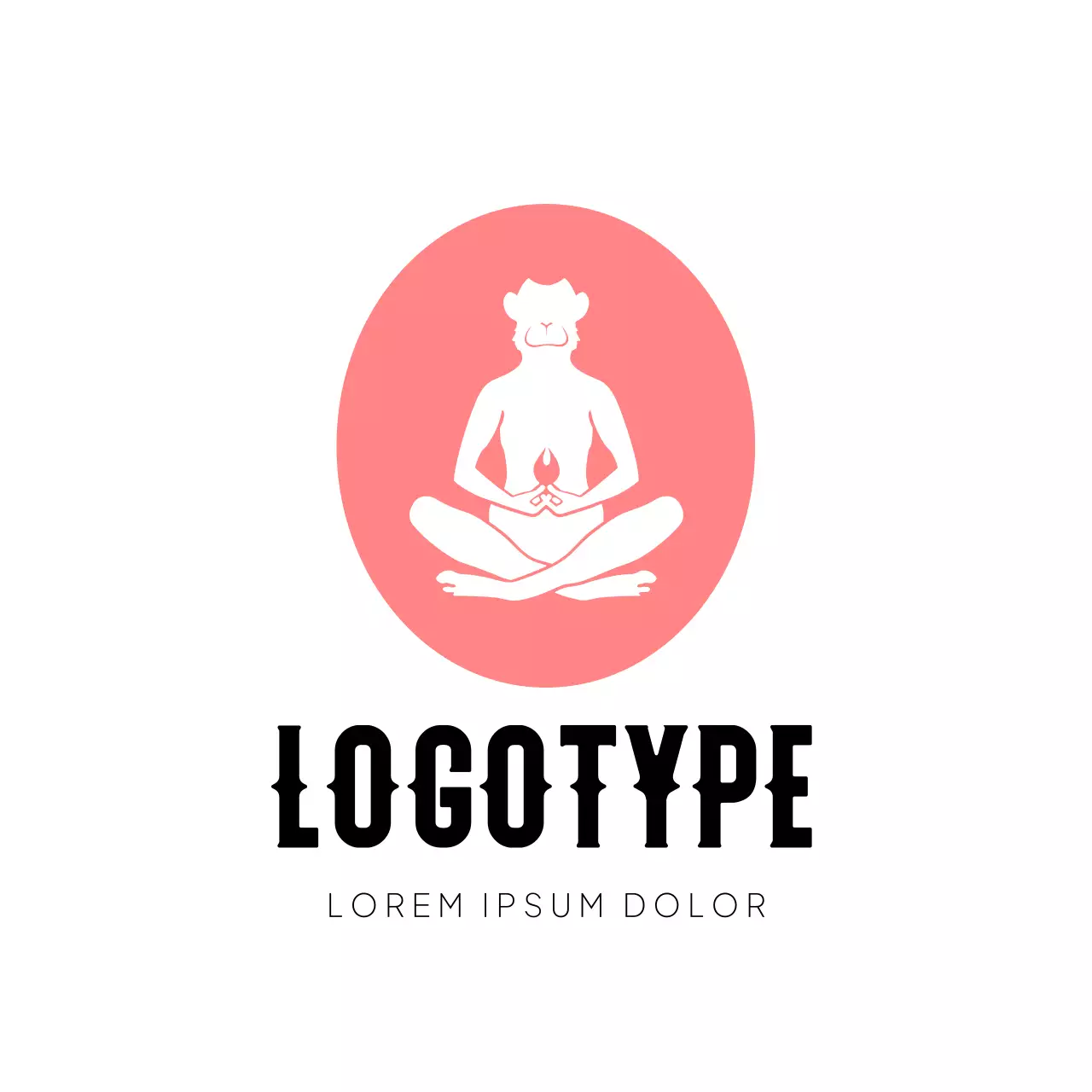 Pink Minimal Meditation Logo