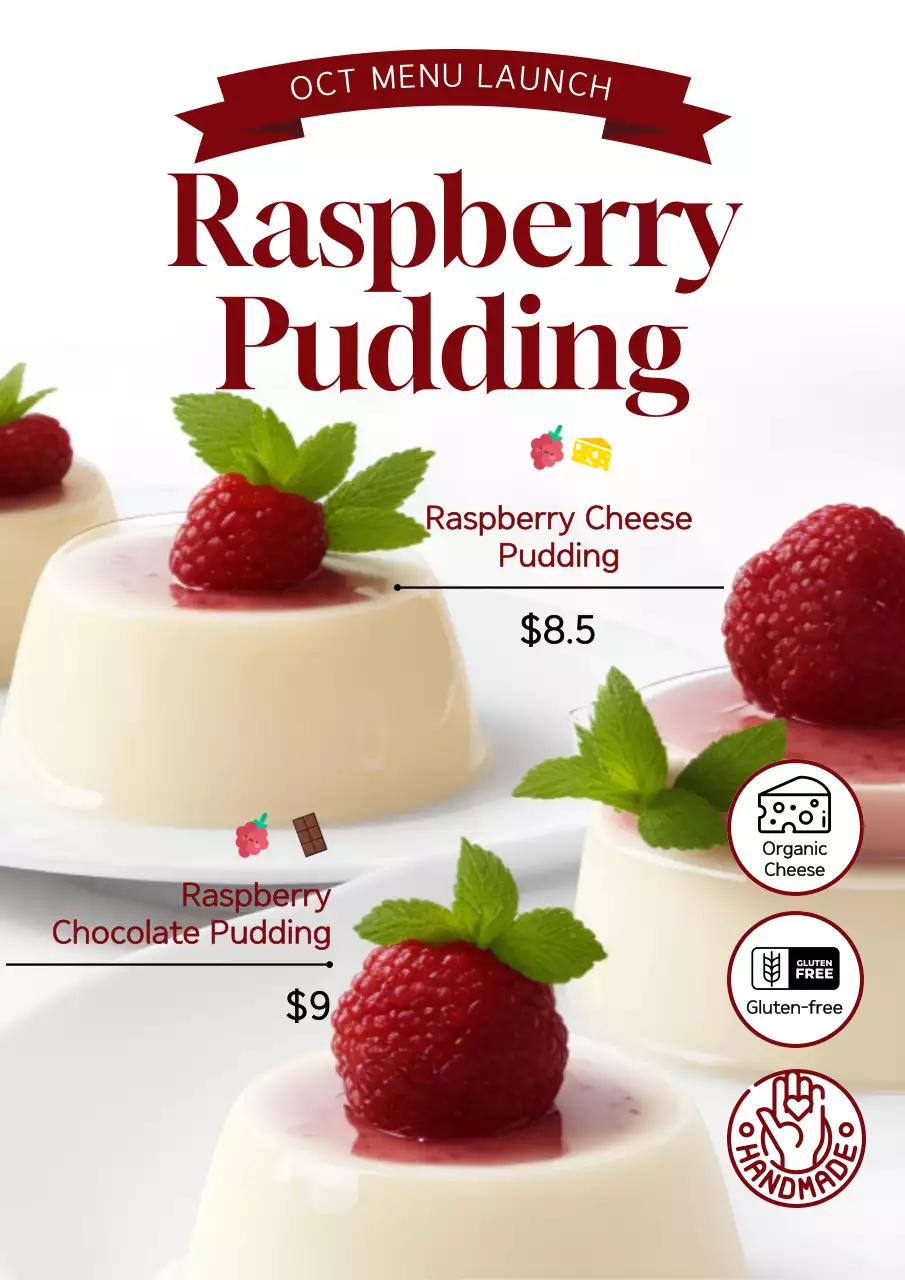 White Elegant Dessert Promotion Poster