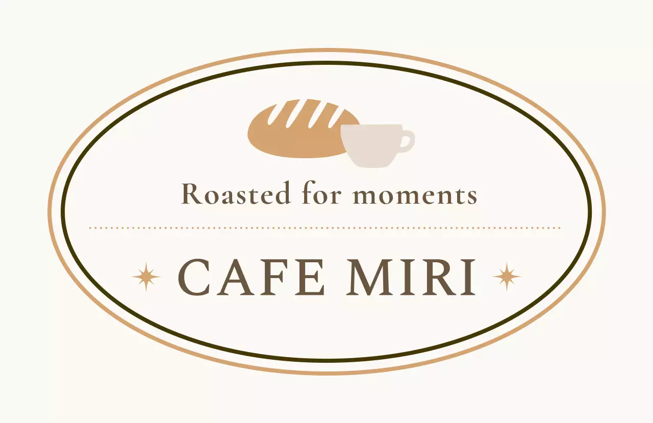 ベージュ シンプル カフェ ロゴ