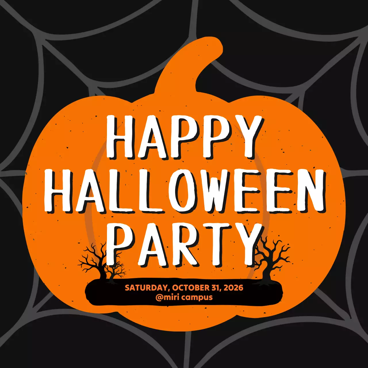 오렌지 트렌디 할로윈 파티 초대