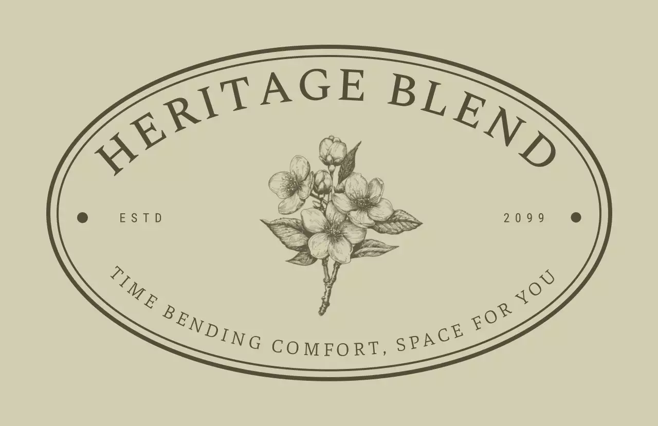 ベージュ クラシック 飲料 ラベル ロゴカフェフレーム