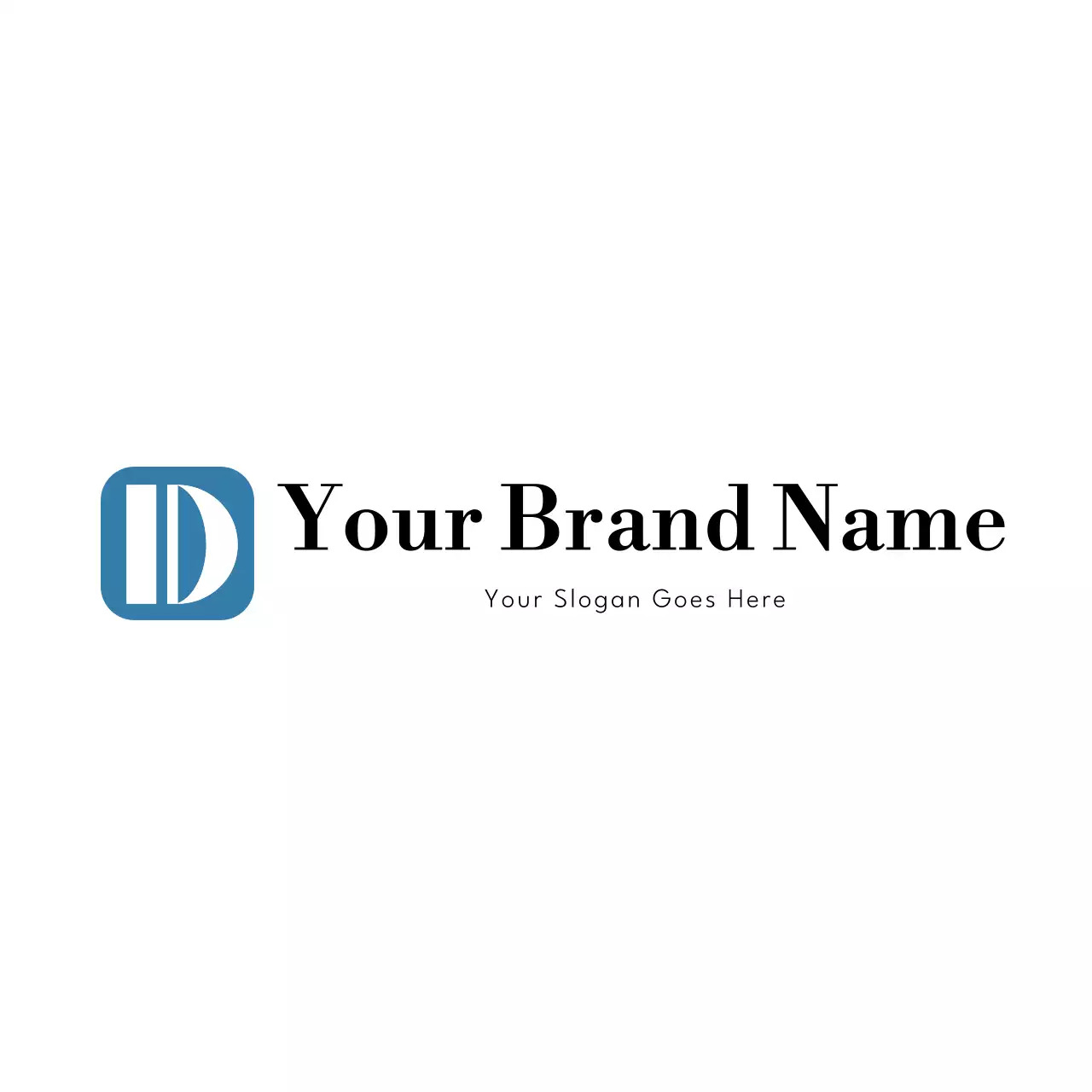 Blue Minimal Brand Card Logo