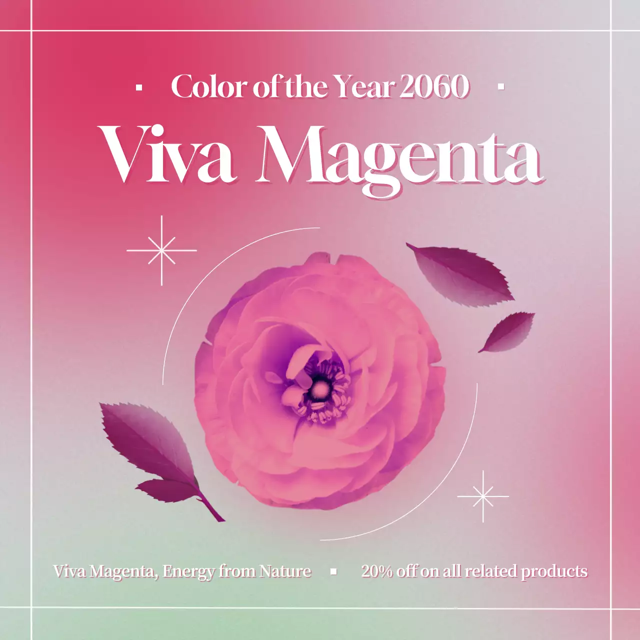 Viva Magenta, the trendy pink color of the year event