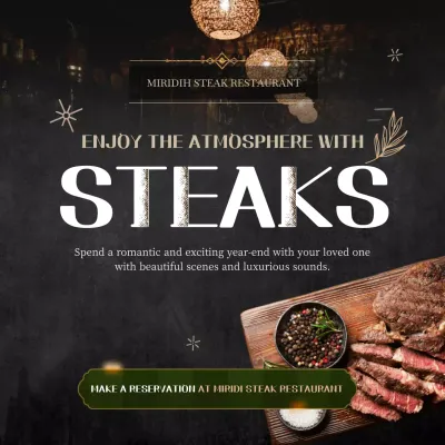 Black Rustic Steak Promotion Instagram Post