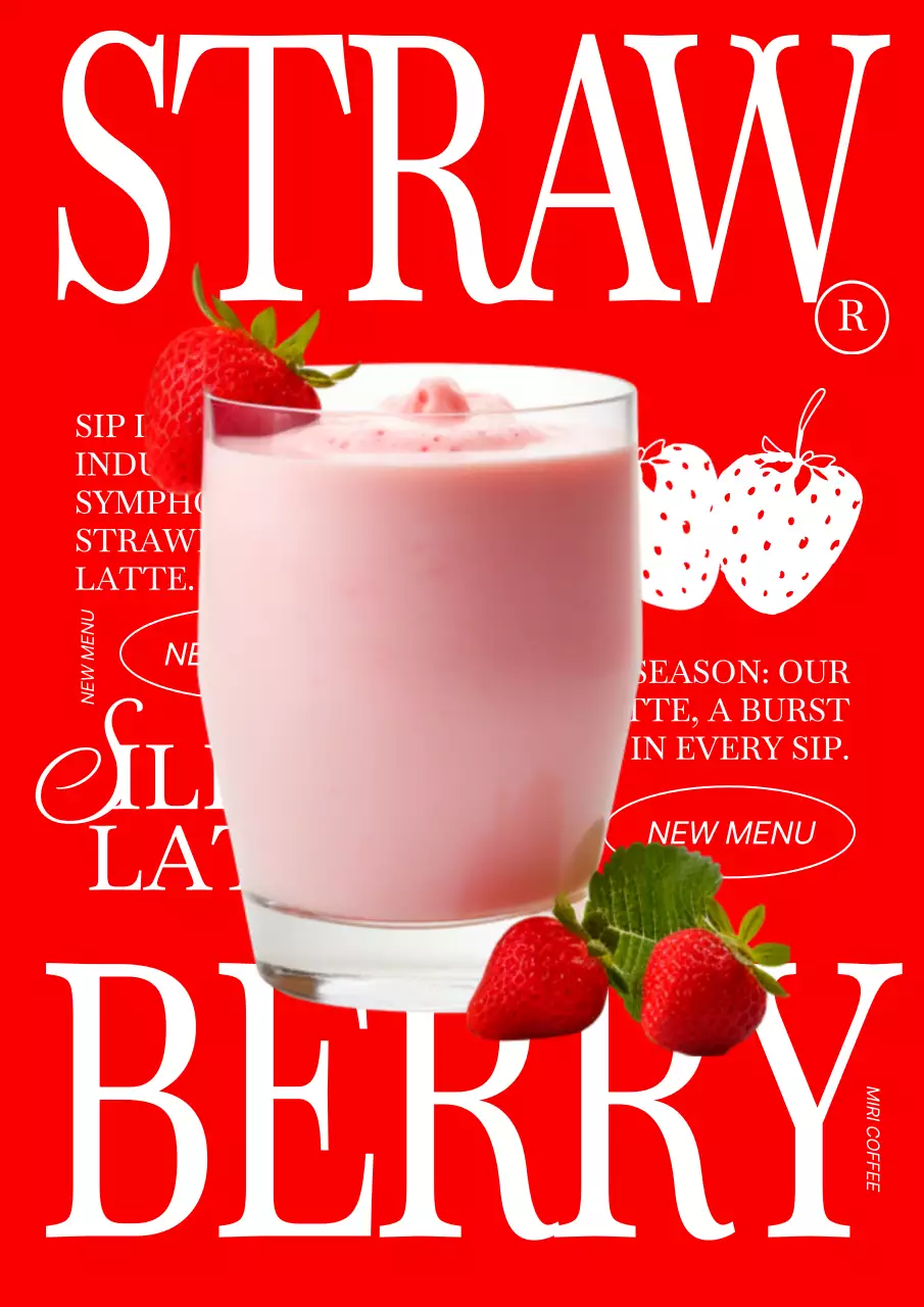 Red Trendy Smoothie Promotion Poster