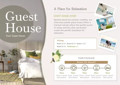 Beige Modern Guest House Promotion Poster