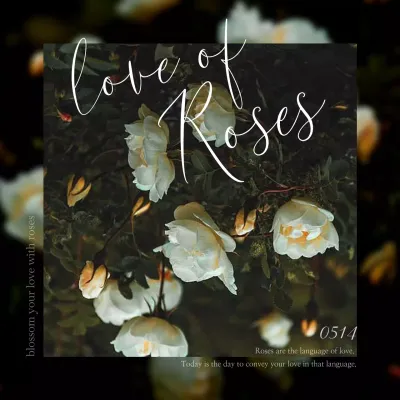 White Floral Love Promotion Social Media Post