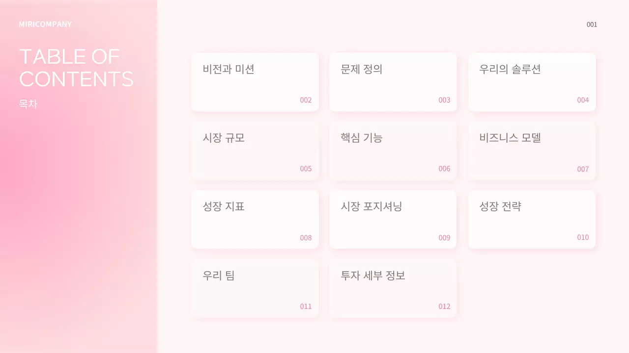 핑크 모던 투자 자료 소개 IR