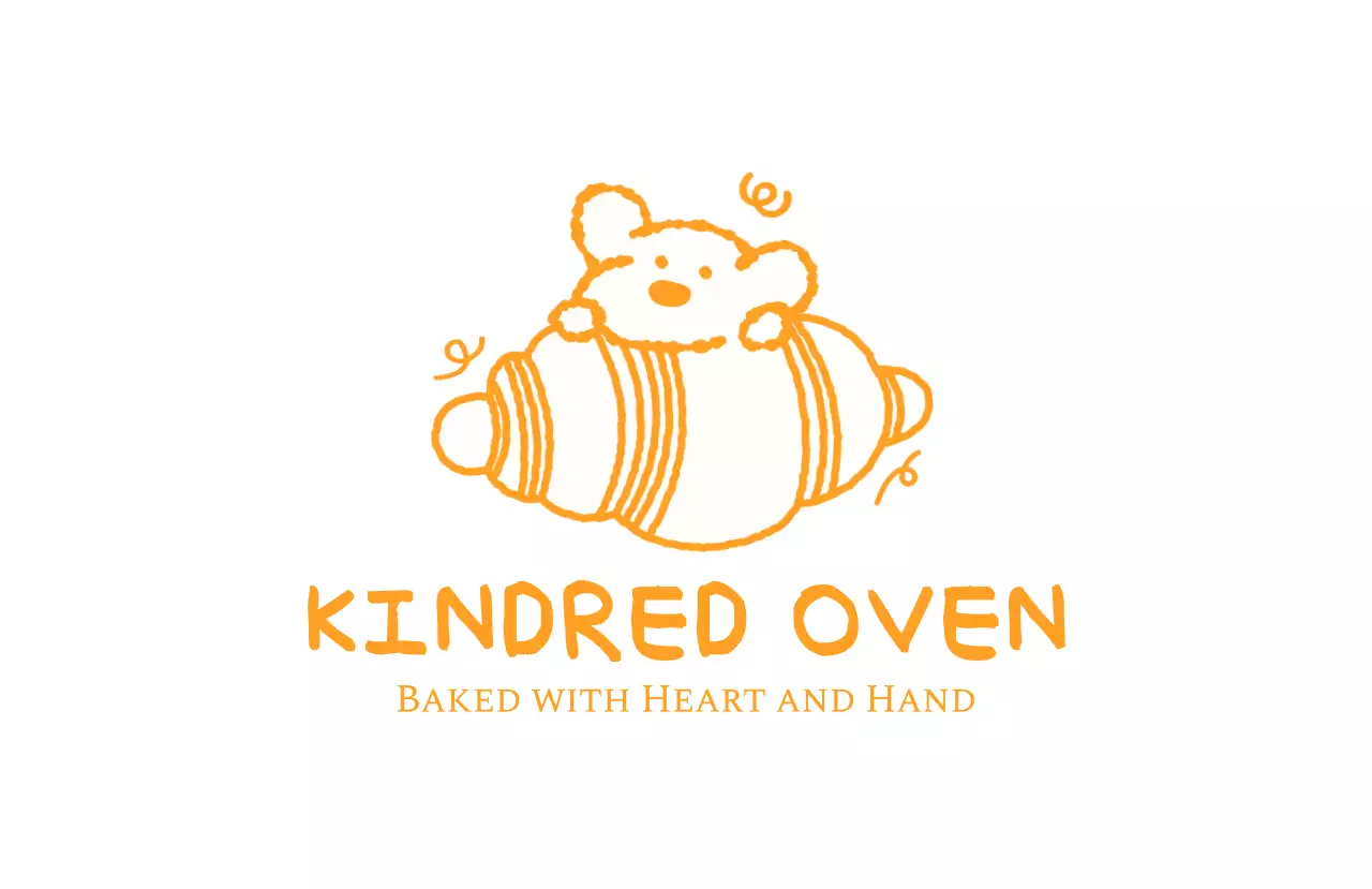 オレンジ かわいい ベーカリー ロゴ ロゴベーカリーイラスト