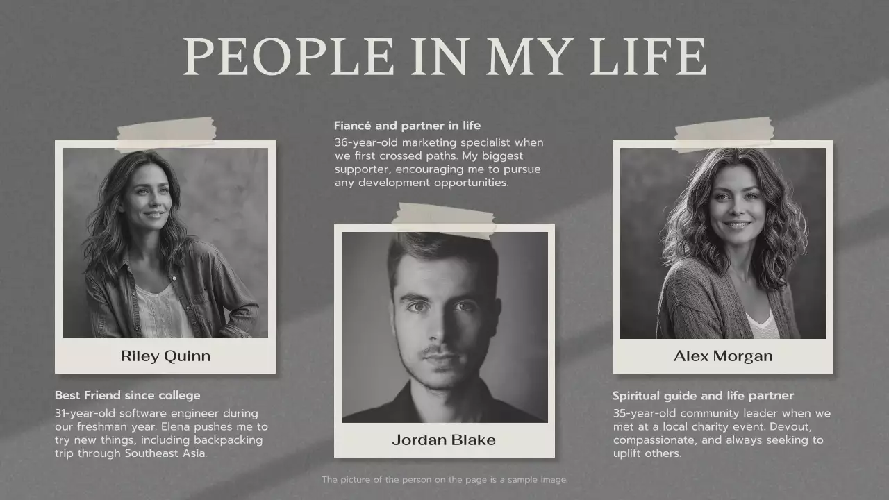 Bài thuyết trình giới thiệu cá nhân cổ điển màu xám