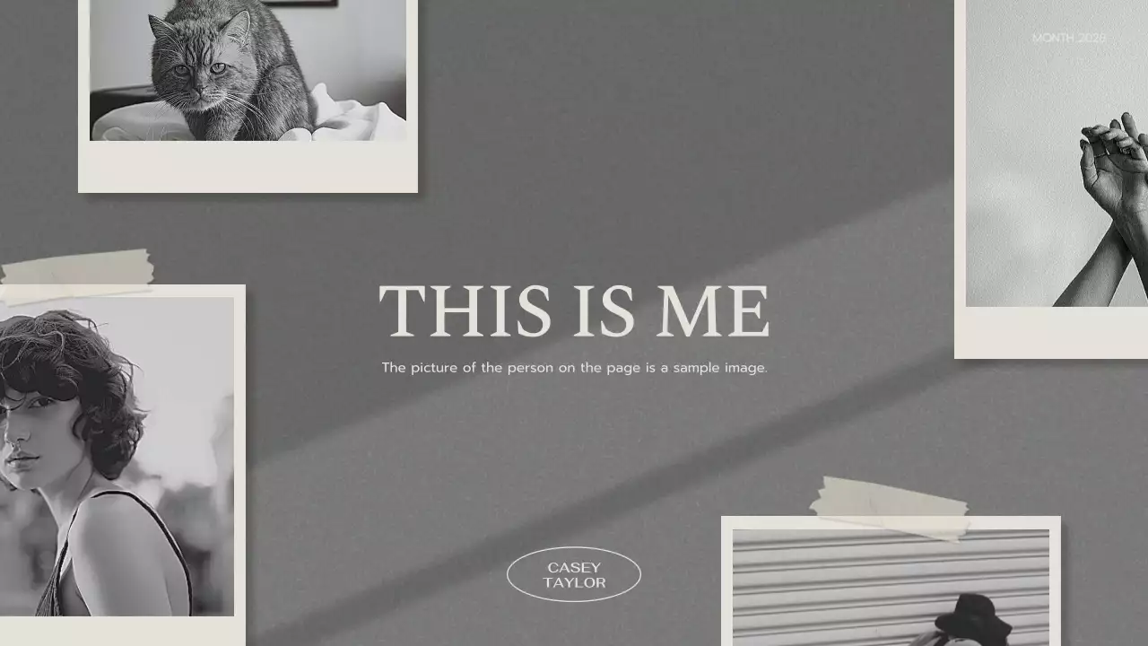 Bài thuyết trình giới thiệu cá nhân cổ điển màu xám