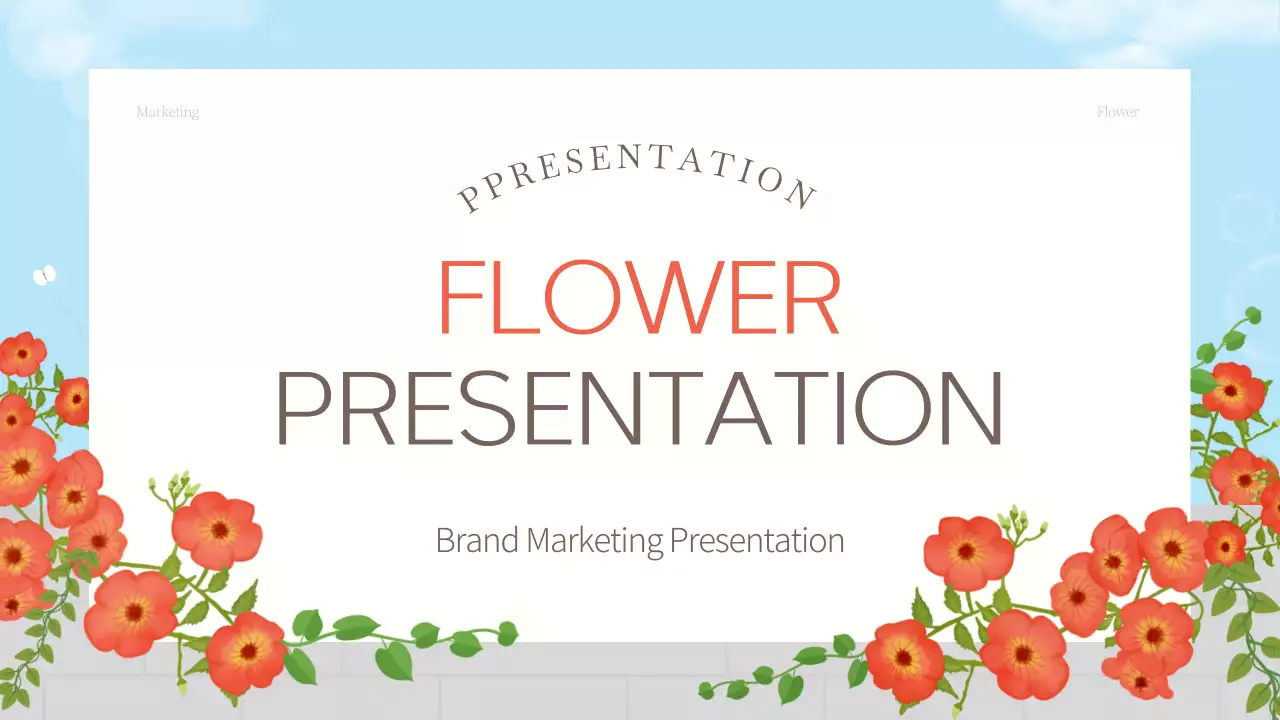 오렌지 꽃 꽃 프레젠테이션