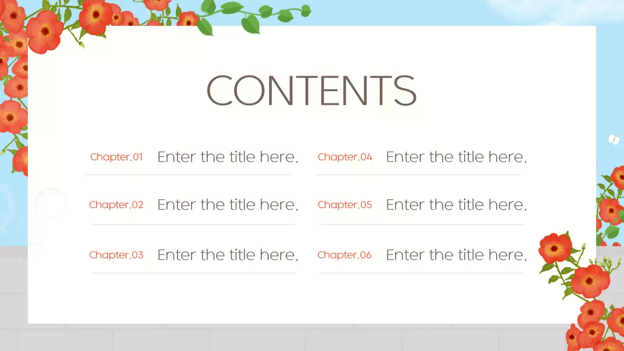 오렌지 꽃 꽃 프레젠테이션