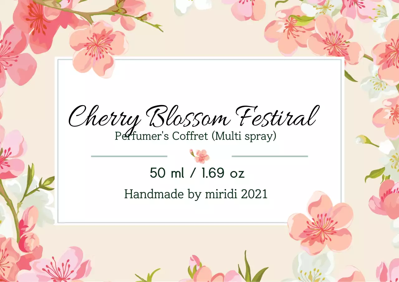 ピンクのイラストのヴィンテージ感のある香水ラベル