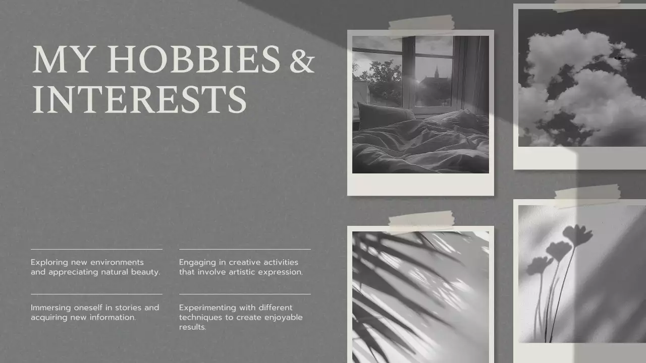 Bài thuyết trình giới thiệu cá nhân cổ điển màu xám