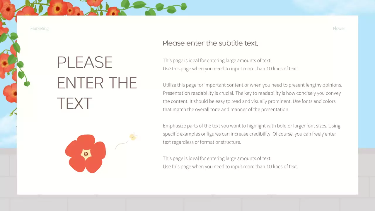 오렌지 꽃 꽃 프레젠테이션