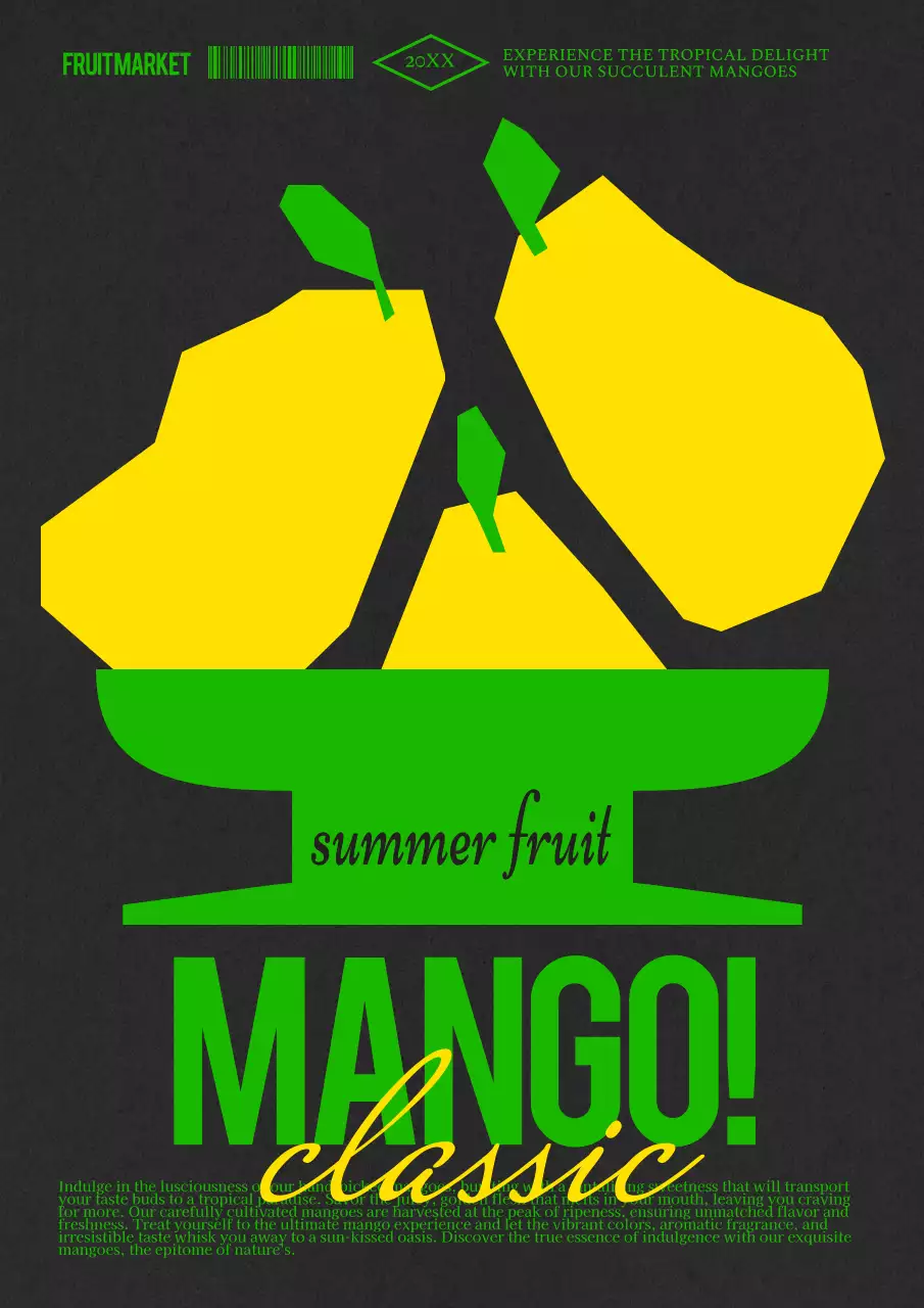 Yellow Retro Mango Promotion Poster
