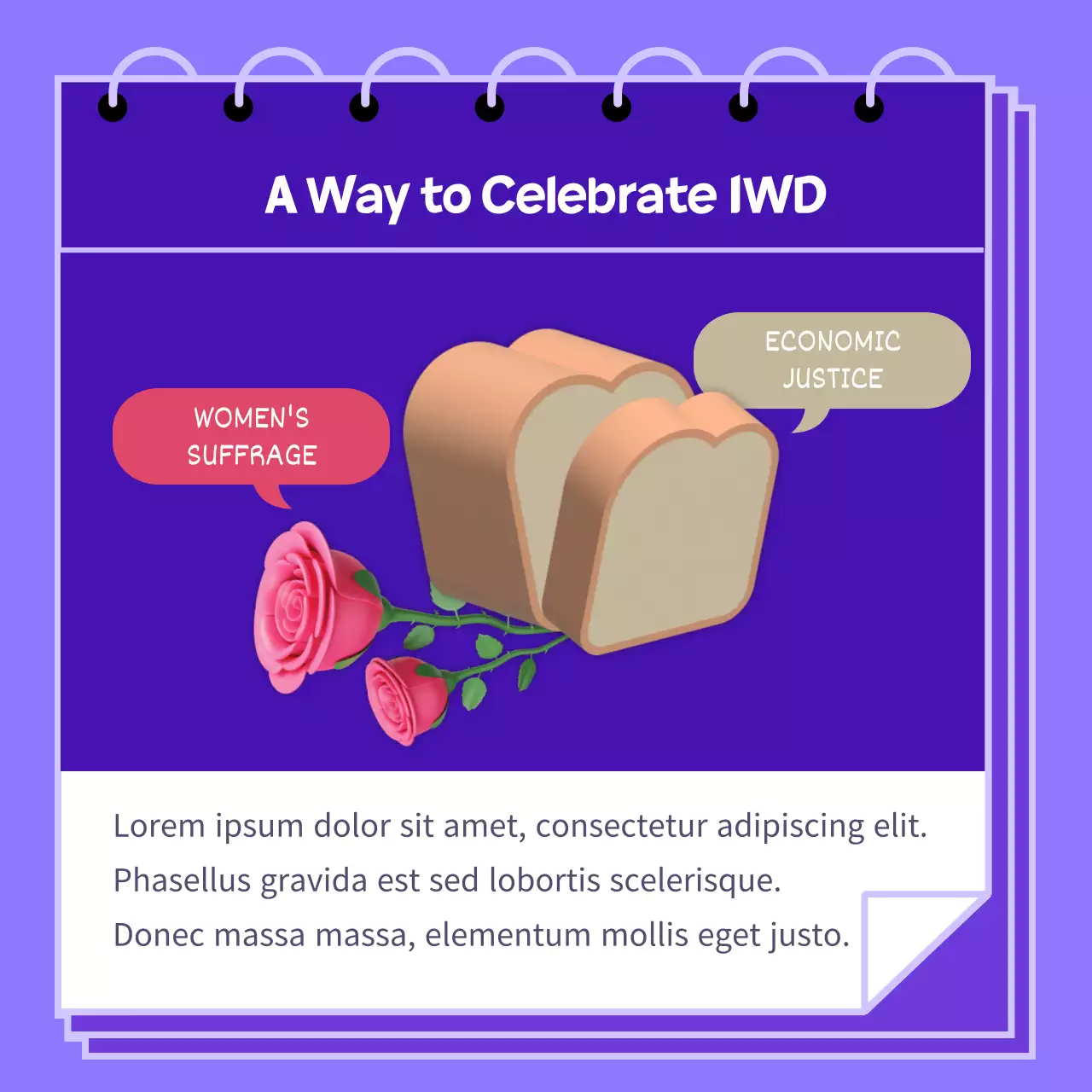 Purple Illustration of women of different racesPromote International Women's Day