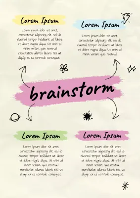 Cartaz da Web de Mapa Mental de Brainstorming Criativo Rosa