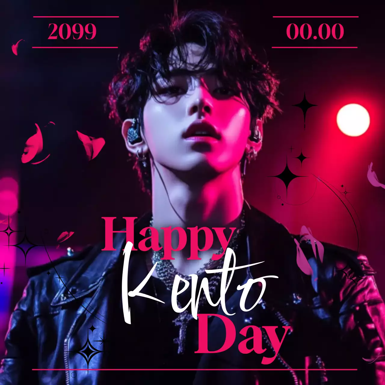 赤 モダン セレブレーション ポスター ダークセンイル