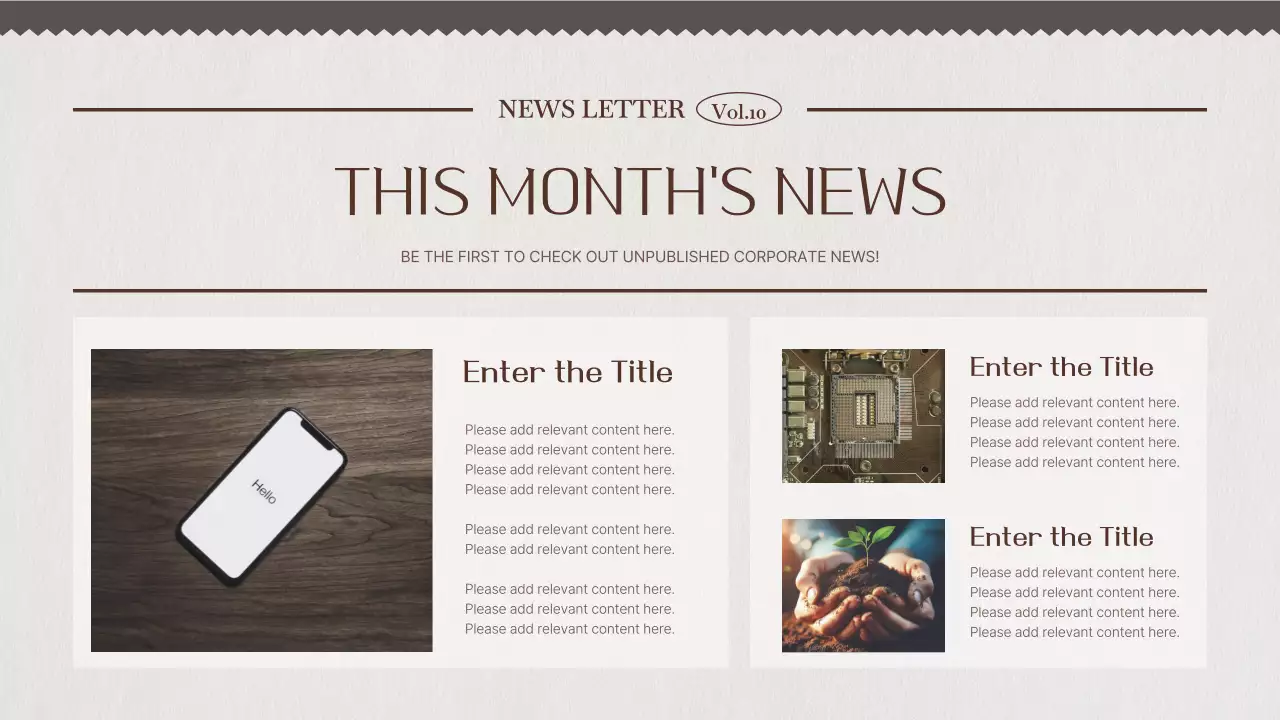 브라운 클래식 회사 뉴스레터 프레젠테이션