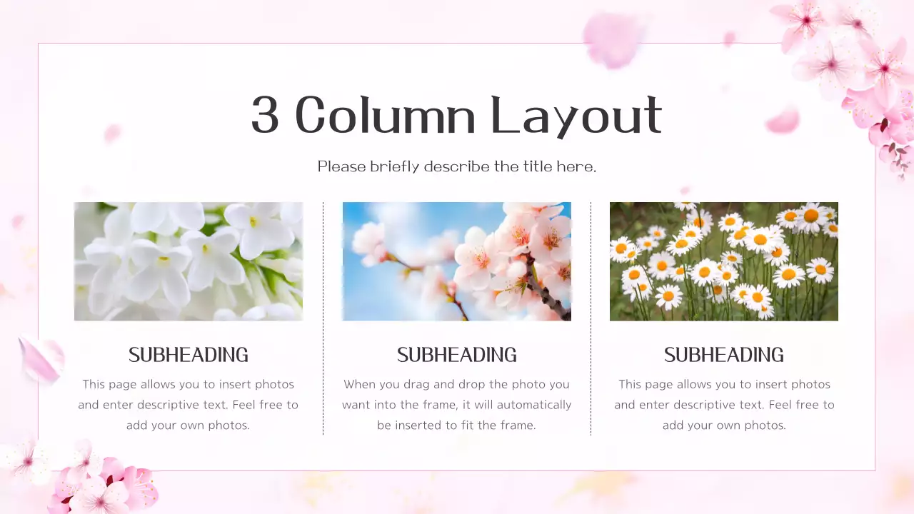 핑크 플로럴 스프링 템플릿 프레젠테이션