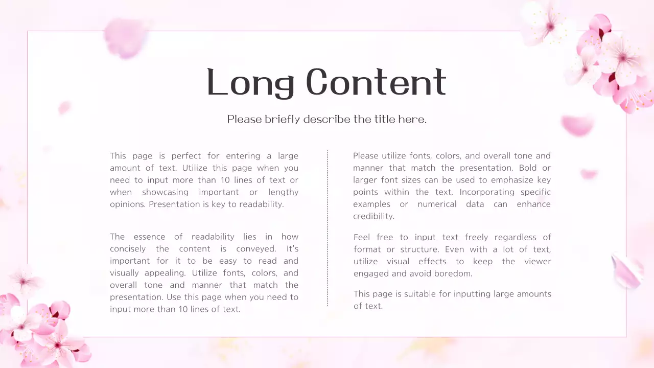 핑크 플로럴 스프링 템플릿 프레젠테이션
