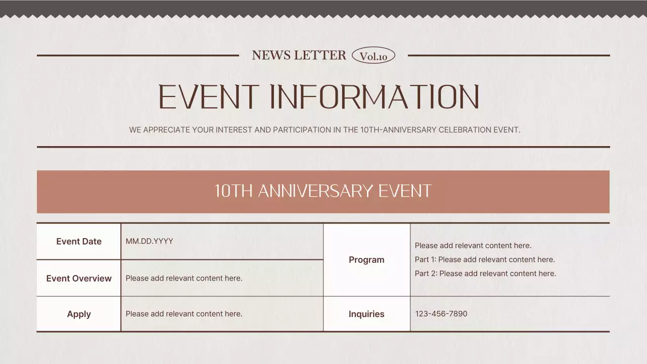 브라운 클래식 회사 뉴스레터 프레젠테이션