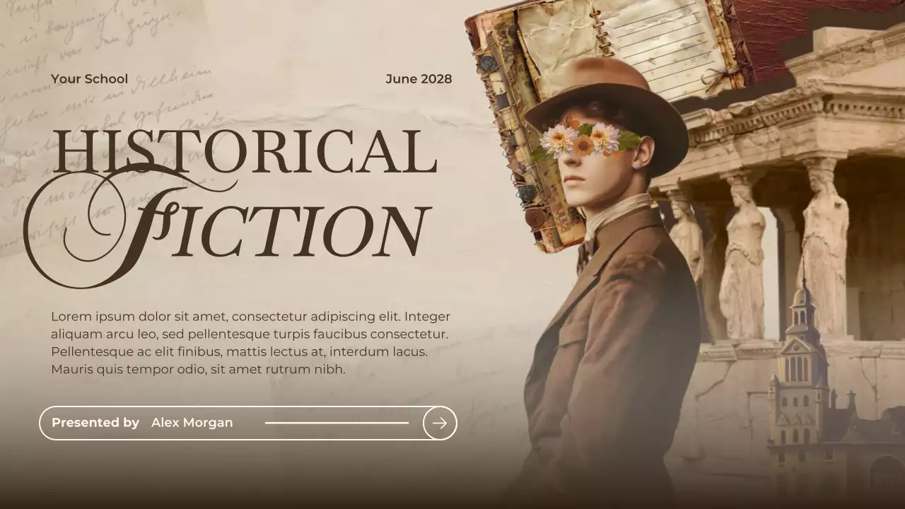 Brown Vintage Historical Fiction Lecture Presentation