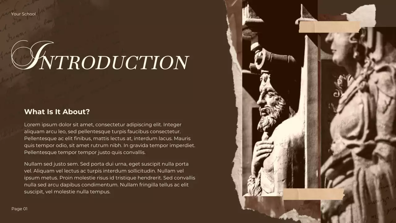 Brown Vintage Historical Fiction Lecture Presentation