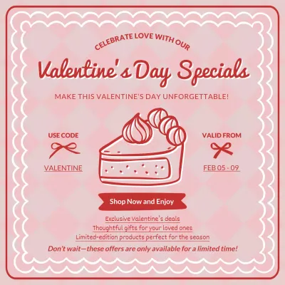 Pink Retro Valentine's Promotion Social Media Post