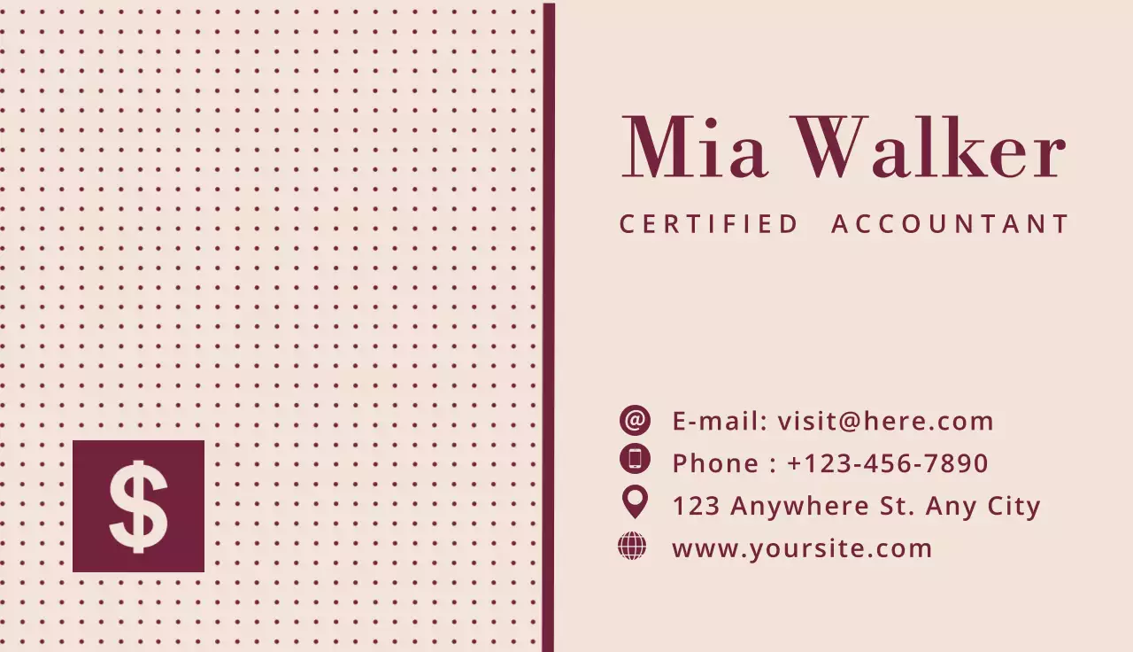 Maroon Professional Business Card