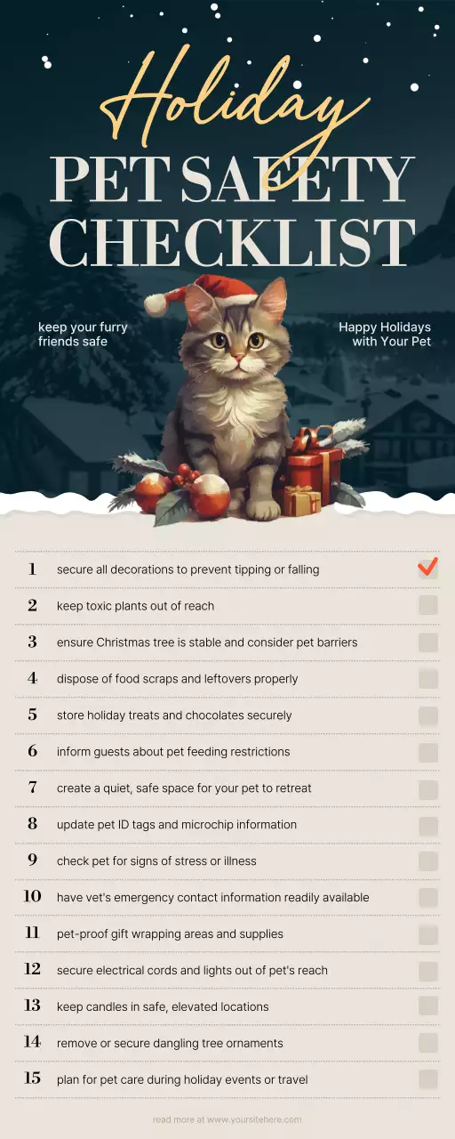 네이비 전통 애완동물 체크리스트 인포그래픽