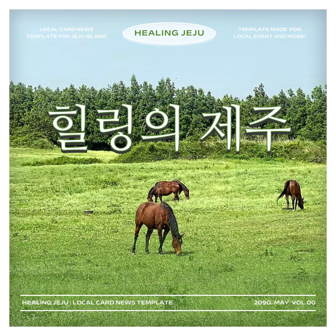 연두와 하늘색의 모던한 제주 지역 안내 게시글