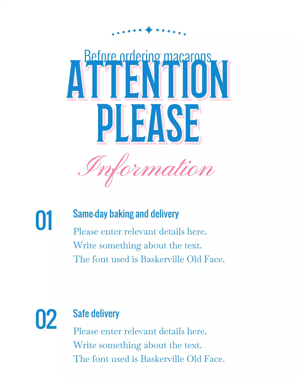 Sell macarons with pink, vintage decorations