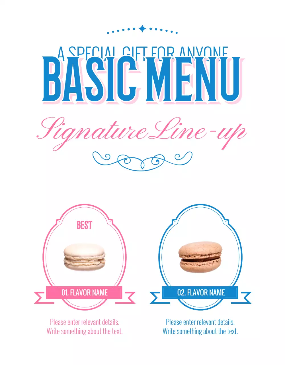 Sell macarons with pink, vintage decorations