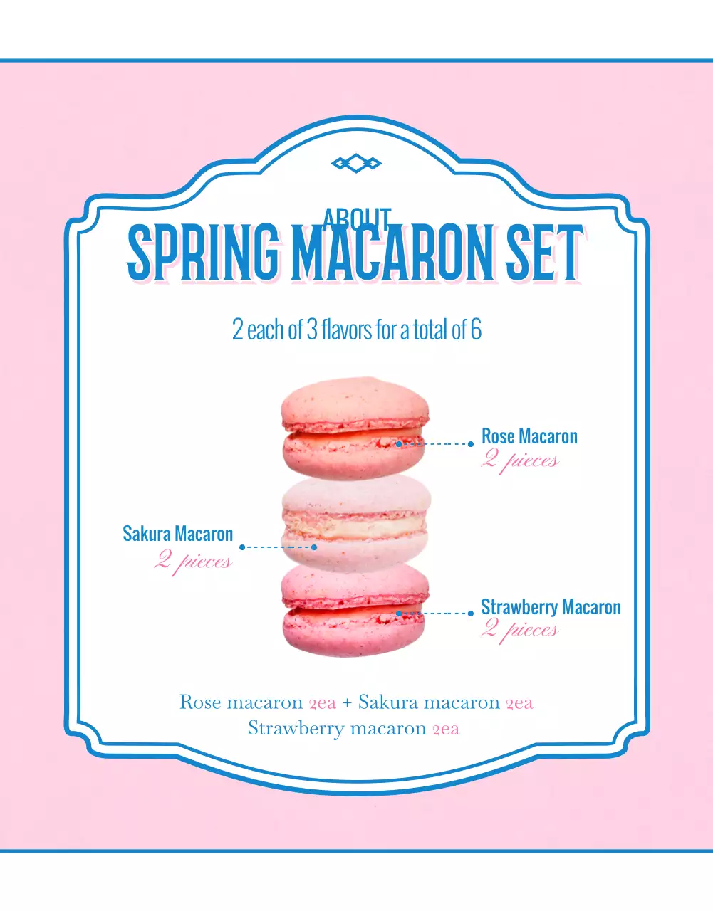 Sell macarons with pink, vintage decorations