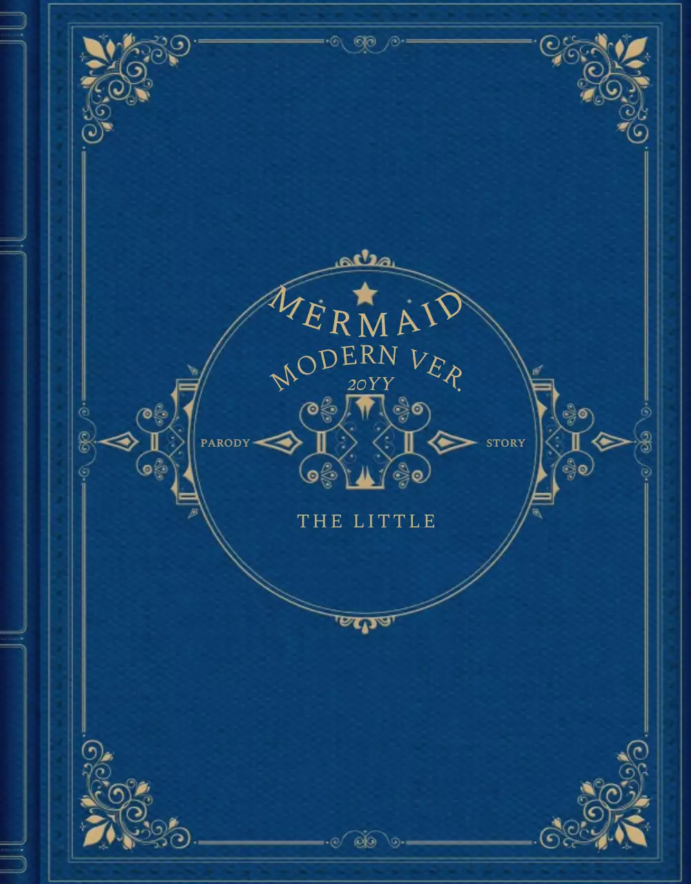 Web novel storytelling in blue and white with a classy and elegant classic book concept