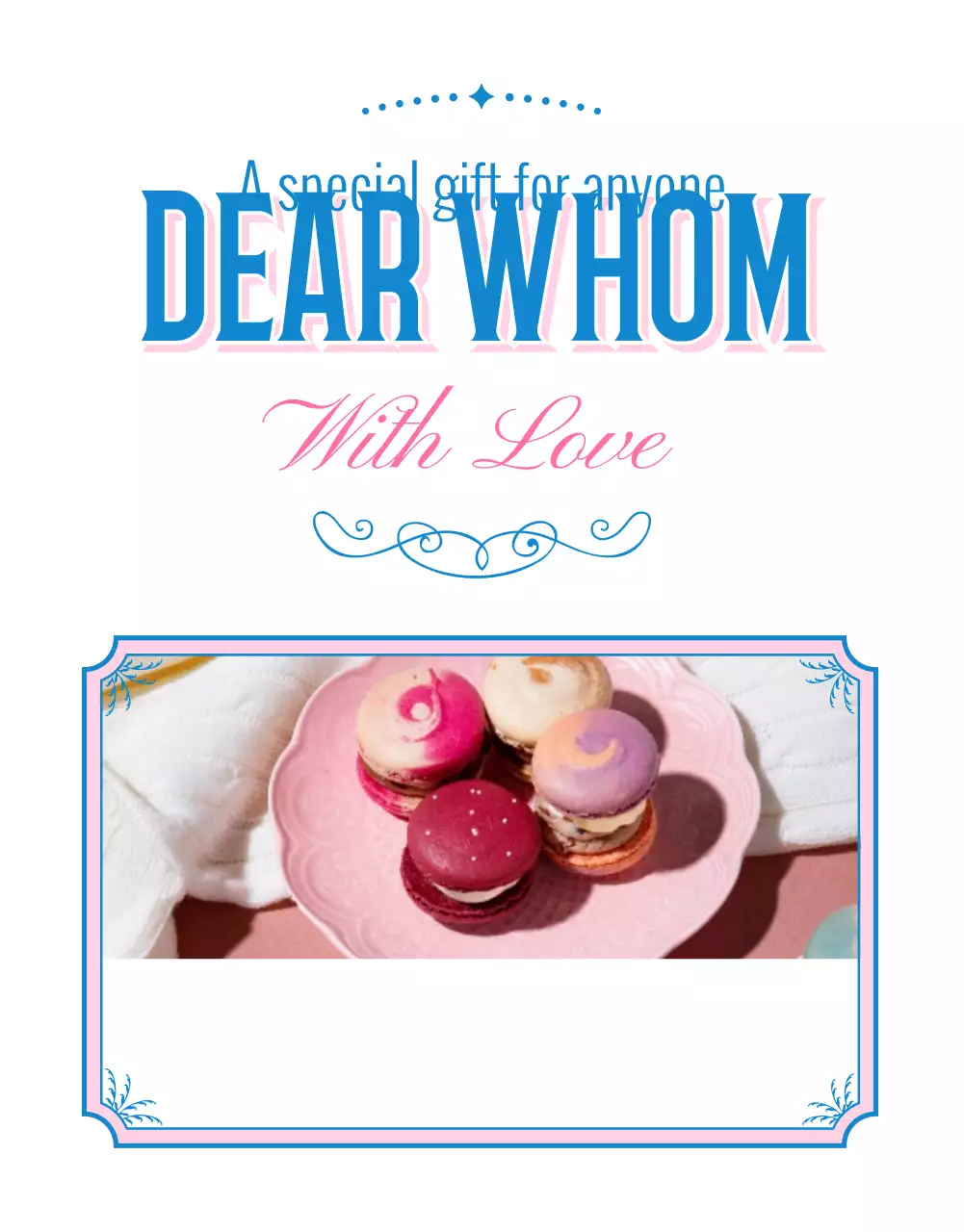 Sell macarons with pink, vintage decorations